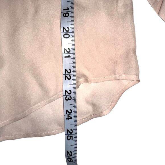 L’AGENCE V-Neck Long Sleeve Blush Pink Silk Blouse 0 - Picture 6 of 7